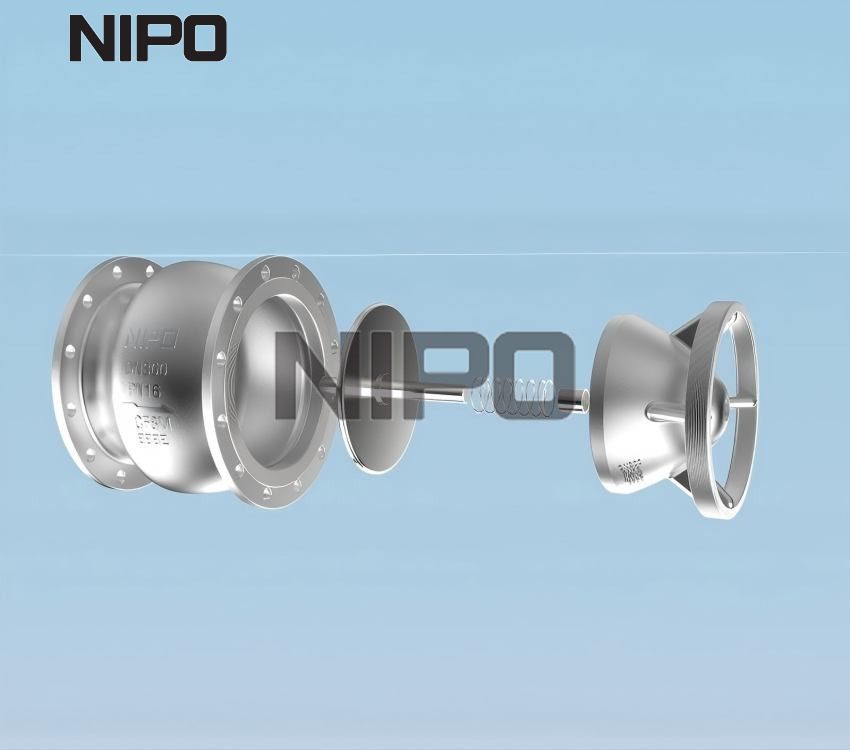 Low-Pressure Drop Axial Flow Check Valve, Streamlined Design