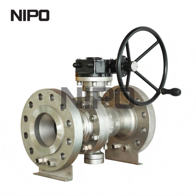 High Temperature 6inch 600LB Reduce Bore Metal Seated Trunnion Ball Valve 