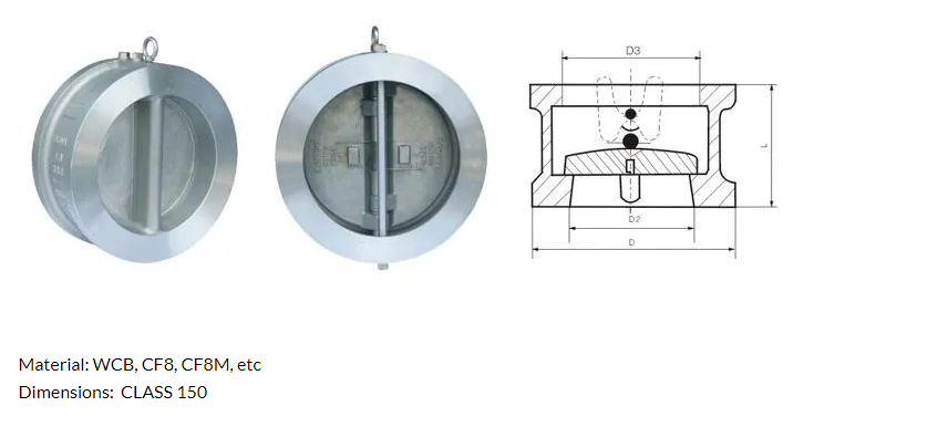 Double disc check valve installation