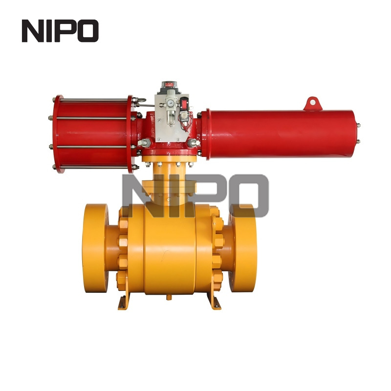 API6D Explosion-proof Pneumatic Forging Steel Flanged Ball Valve